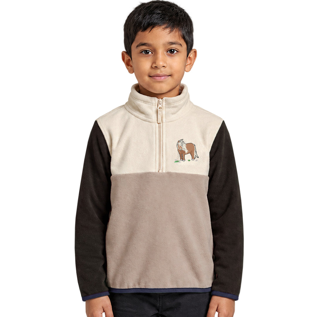 Kids Embroidered Quarter-Zip Pullover