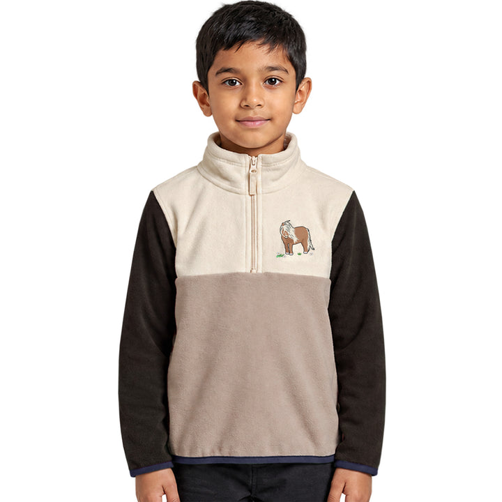 Kids Embroidered Quarter-Zip Pullover