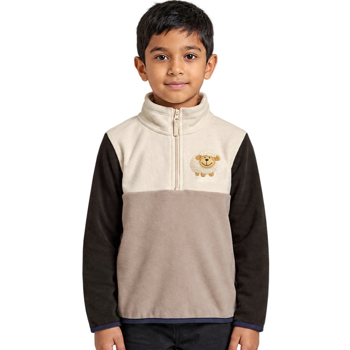 Kids Embroidered Quarter-Zip Pullover
