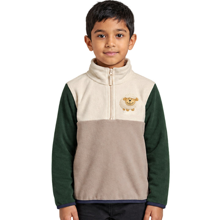 Kids Embroidered Quarter-Zip Pullover