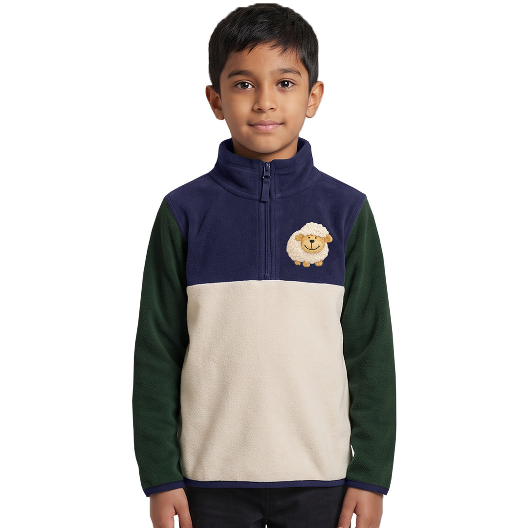 Kids Embroidered Quarter-Zip Pullover