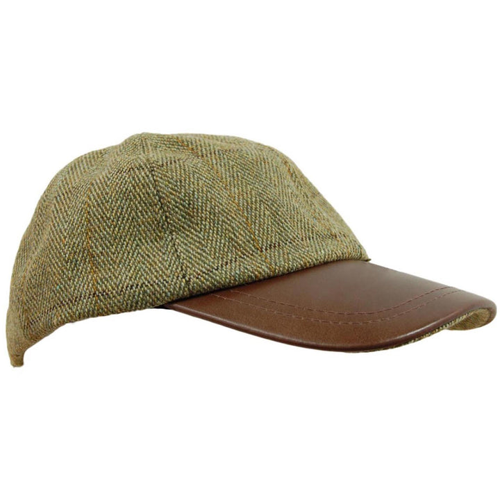 Tweed Leather Skip Hat