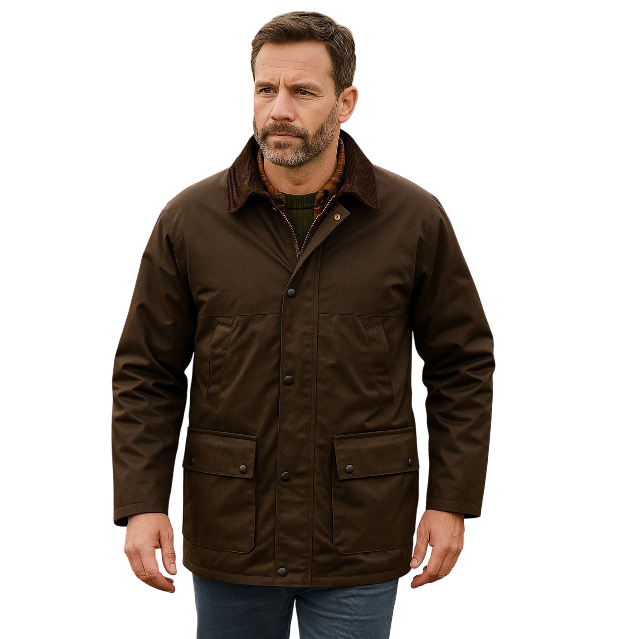 Game Winchester Padded Antique Wax Jacket - Men's Quilted Coat - Made In UK