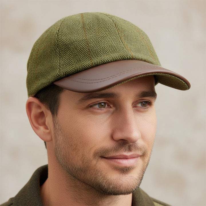 Game Men’s Deluxe Derby Tweed Leather Baseball Cap
