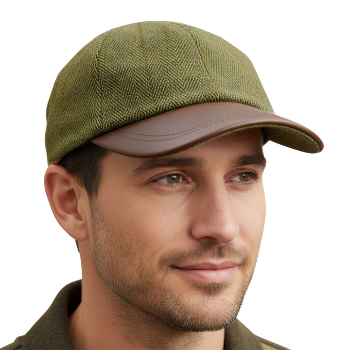 Game Men’s Deluxe Derby Tweed Leather Baseball Cap