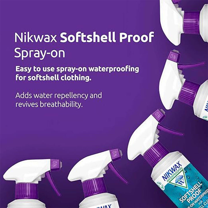 Nikwax SoftShell Proof Spray 300ml – Durable Waterproofer for Jackets & Pants