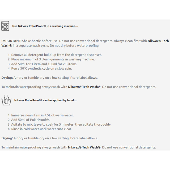 Nikwax Polar Proof 300ml – Wash-In Waterproofer for Fleece & Synthetic Gear