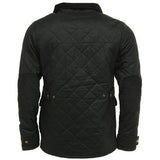 Game Oxford Quilted Wax Jacket Black Back