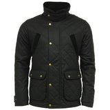 Game Oxford Quilted Wax Jacket Black Closed