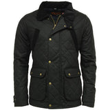 Game Oxford Quilted Wax Jacket Black