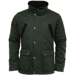 Game Oxford Quilted Wax Jacket Olive Closed
